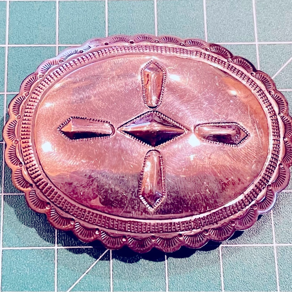 Silver Navajo Intricate cross Belt Buckle NOS